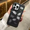 Funda Negra Genial Estilo Ins con Estampado de Gato Adecuada para iPhone 17 y Apple 16, Funda de Protección Completa, Suministro Directo de Fábrica