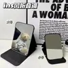 Espelho pequeno, portátil, projetado para homens, tamanho mini, adequado para estudantes, pode ser colocado em uma mesa ou segurado na mão, espelho de maquiagem dobrável