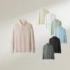 Camisa Polo casual estilosa de luxo leve para homens, design de nicho de alta qualidade, confortável e quente para outono e inverno, modeladora e que valoriza a silhueta