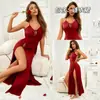 Vestido Sexy Hueco de Tirantes Finos para Mujer, Estilo Pura Pasión, Ajustado, Vestido Largo Único con Abertura