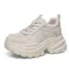 Zapatos tipo dad para mujer 2026 nuevo modelo de otoño, malla transpirable suela gruesa altura 8cm que aumenta, zapatos casuales versátiles, zapatillas deportivas
