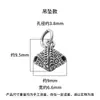 Cuentas espaciadoras de plata pura S925 con patrón tejido impreso, colgante de cuenta cilíndrica, pulsera de cuerda trenzada hecha a mano para DIY, accesorios de plata