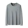 Sudadera de cuello redondo de algodón de fibra larga de Xinjiang para hombre, nuevo estilo de otoño, moda casual versátil para mediana edad, camiseta de manga larga de alta calidad para hombre