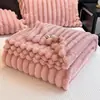 Manta de Fleece Listrada Quatro Estações Fina para Dormitório Individual Cobertor de Ar Condicionado Cobertor para Cochilo no Escritório Pequena Manta para Sofá