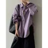 Camisa sencilla para mujer, nueva colección primavera/otoño 2026, estilo coreano, corte holgado, versátil y elegante para usar en capas