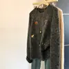 Suéter Pulôver Redondo Bordado de Desenho Animado 2026 para Mulheres, Novo Design Outono e Inverno, Estilo Nicho, Top de Malha Macio e Grosso