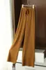 Pantalones de punto para mujer de invierno con hilo de mecha engrosado de cuatro vías elásticas, cálidos, duraderos, estructurados, de pierna recta, al por mayor