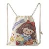 Mochila de dibujos animados original linda bolsa de lona con cordón para mujer 2025 nueva mochila de viaje de gran capacidad al por mayor