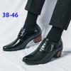 Sapatos de couro de salto alto pontudo masculinos plus size, estilo coreano, estilo britânico, casual, para negócios, sapatos de casamento com aumento de altura, sapatos de couro