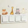 Fun-Kg212 Combinação de Animais Cartoon Pintados Girafa Hipopótamo Quarto Sala de Estar Interruptor Adesivo Decorativo Autoadesivo