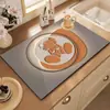 Serie Simple Moderna Esterilla Absorbente Drenante de Barro Diatomeas Cocina Estufa Encimera Fregadero Lavado de Platos Antideslizante Sin Lavado Posavasos