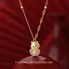 Colar, Brincos e Pulseira de Fio Vermelho em Prata Esterlina S925 Original Personalizados Tigela da Fortuna Cavalo para o Ano do Cavalo, Disponível para Atacado