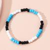 Pulseira de contas de arroz com fio elástico estilo boêmio transfronteiriço europeu e americano, doce, simples, corrente única para mulheres