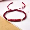 Pulseira de alta qualidade dourada roxa com Sutra do Coração em areia de minério bruto cinábrio festival pulseira alta tecida à mão cinábrio ano de nascimento colar Sutra do Coração