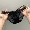 Calcinha Renda Francesa Retrô Respirável Feminina Tira Fina Desejo Puro Malha Sexy Sutil no Fundilho Calcinha Triângulo para Adolescente