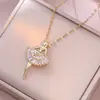 Colar Feminino, Estilo Celebridade da Internet, Design Exclusivo Colar da Lua com Zircônia, Estilo Ins, Estilo Japonês e Coreano, Corrente Elegante e Simples para Clavícula