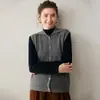 El Estilo Es Increíble ~ Suéter de Cachemira para Mujer Cuello Alto Moda Cardigan Tejido Chaleco sin Mangas Chaleco Ropa Exterior