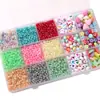 Kit de Material com Sementes de Vidro Laqueado de 15 Compartimentos para Pulseiras, Brincos e Acessórios de Joias Artesanais DIY com Sementes Soltas