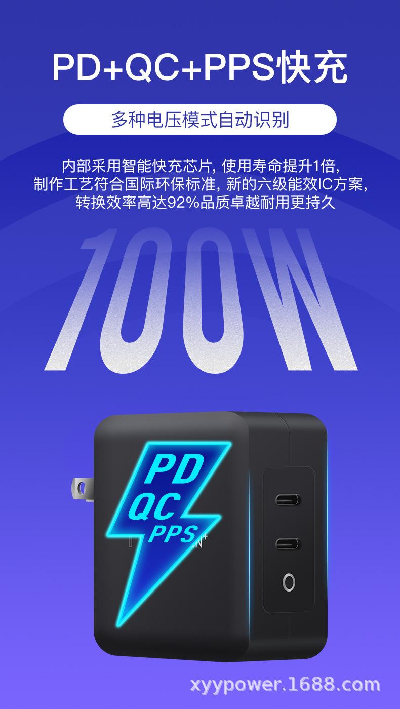 PD100W氮化镓C+C美规