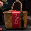 Canasta tejida a mano para hornear repostería, tamales del Festival del Bote del Dragón, empaque de huevo de pato salado, caja vacía para regalo de cumpleaños, boda y celebración