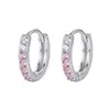 Brincos de Prata S999 com Zircônia Inlaid em Gradiente de Cor para Mulheres, Brincos Versáteis Estilosos de Nicho da Moda Atacado
