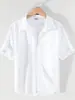 Camisa Básica de Manga Corta para Hombre, Nuevo Estilo de Verano, Informal Holgada Base Versátil, Camisa de Media Manga Versátil para el Día a Día Juvenil