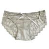Ropa Interior Sexy de Encaje para Mujer de Cintura Media Ligeramente Transparente Sexy Algodón Puro en la Entrepierna Bragas para Mujer Pantalones de Malla con Tiras Cruzadas y Calados