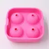 Fabricante recomenda bola de silicone com quatro furos, bola de gelo redonda com quatro furos, forma de gelo criativa caixa de gelo, suprimentos de bandeja de cubo de gelo de silicone