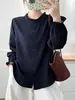 Camisa Top Casual de Manga Larga con Cuello Alto de Borde de Hongo Negro para Mujer, Nueva Versátil de Primavera Otoño, Cárdigan, Chaqueta Pequeña, Versátil, Adelgazante