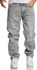 Jeans Rectos de Verano para Hombre 2026, Venta Caliente Transfronteriza, Pantalones Casuales Grises de Bloques de Color Estilizados, Modernos y en Stock