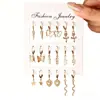 Set de Pendientes Geométricos Cruzados Diseño de Mariposa Flor Corazón Serpiente Pendientes de Botón Pequeños Dulces Sencillos Set de Múltiples Piezas para Mujeres