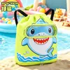 Popular Bolsa de Natación Doble Hombro Grande para Niños, Lindo Diseño de Dibujos Animados, Adecuada para Clases de Natación de Estudiantes, Salidas de Verano y Juegos en la Playa
