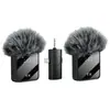 Microfone Lapela Sem Fio F11 para Comércio Exterior Transfronteiriço, Transmissão Ao Vivo ao Ar Livre Um para Dois, Bateria de Longa Duração Microfone Sem Fio 2.4