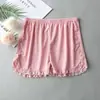 Shorts de Segurança de Renda de Seda de Gelo para Mulheres, Anti-Exposição, Estilo Verão Fino, Shorts Protetores Elásticos de Três Pontos para Roupas Externas