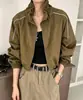 Otoño 2026 Nueva Chaqueta Corta Casual Versátil Adelgazante de Estilo Coreano Suelta con Cuello Alto para Mujer, Top de Diseño Único de Moda