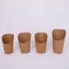 Copo Dobrável para Batatas Fritas, Copo para Batatas Waffle de Ovo, Copo Inclinado de Papel Kraft para Waffle de Ovo, Copo para Pipoca, Logo Personalizado