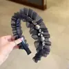 Diadema de Malla de Cristal de Gama Alta Antideslizante Esponjosa Pinza para el Cabello Superior del Cráneo Moda Individual Versátil Accesorios para el Cabello Tocado