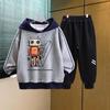 Conjunto de Primavera y Otoño para Niños 2026 Nuevo Conjunto de Sudadera con Capucha de Dibujos Animados para Niños, Conjunto Fresco Casual de Dos Piezas Estilo Coreano para Niños