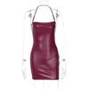 Ropa de mujer estilo europeo y americano primavera 2025 nuevo cuero PU estilo chica hot color liso sin tirantes sexy ajustado cadera falda