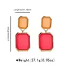 E14188 Pendientes Cuadrados de Resina Coloridos Transfronterizos para Mujer, Estilo Socialité, Pendientes de Moda Personalizados, Pendientes de Lujo Ligero y de Alta Gama