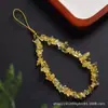 Cadena para Teléfono Móvil de Citrino Natural para Mujer Colgante de Cuerda Corta para Muñeca de Cristal de Riqueza Colgante Anti-Pérdida para Teléfono Móvil