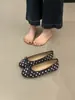 Sapatos Mary Jane com Laço de Bolinhas Franceses para Mulheres, Sola Plana Novo Estilo Primavera 2026 Sapatilhas Slip-On de Solado Macio