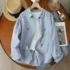 Camisa de Algodão Bordada Divertida em Desenho Animado para Mulheres, Manga Longa, Artística, Fresca, Doce, Rejuvenescedora, Macia, Amiga da Pele, Top de Algodão Puro