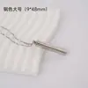 Collar con Urna Cilíndrica de Acero de Titanio Transfronterizo para Conmemorar a Seres Queridos Collar con Colgante Largo Retorcible de Acero Inoxidable