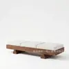 Banco de madera maciza y tela para viento, banco de noche para dormitorio, modelo de diseñador, banco sofá para sala de estar, taburete para cambiar zapatos en la entrada
