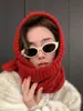 Conjunto de Gorro Balaclava e Cachecol para Mulheres, Gorro de Tricô Quente de Inverno para Proteger as Orelhas, Xale Cachecol Triângulo Estiloso para Mulheres