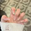 [Nude] Unhas Usáveis Cat-Eye na Ponta dos Dedos na Cor Nude, Nova Manicure, Design de Luxo Acessível, Clareamento (Nenhuma caixa)