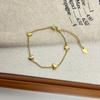 Aço titânio não desbota pulseira trevo de quatro folhas cintura fina feminina ouro 18k nicho luxo leve alta qualidade senso de temperamento pulseira joia de mão