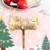 Decoração de Bolo de Natal Estilo Ins Transfronteiriço Feliz Natal Decoração de Bolo Acrílica de Natal Inserção para Bolo de Natal