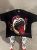 Camiseta de Hombre Harajuku Vintage Estampada de Dibujos Animados Cuello Redondo Camiseta de Hombre Y2K Moda Urbana Americana Oversized Manga Corta